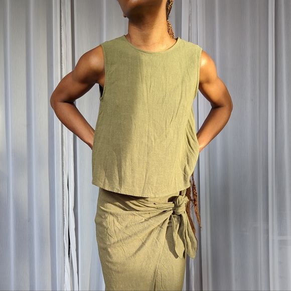 NWT Women's Linen Muscle Tee - Eye to Eye | Size Small - Picture 4 of 11